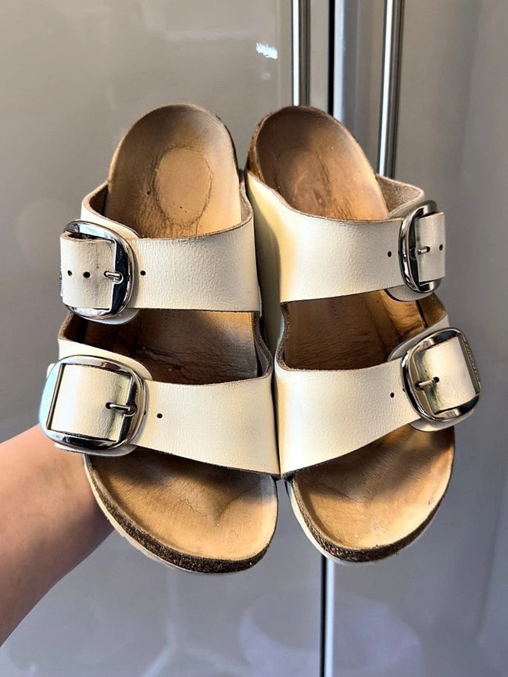 Birkenstock Arizona Big Buckle Sandals in White 36 narrow